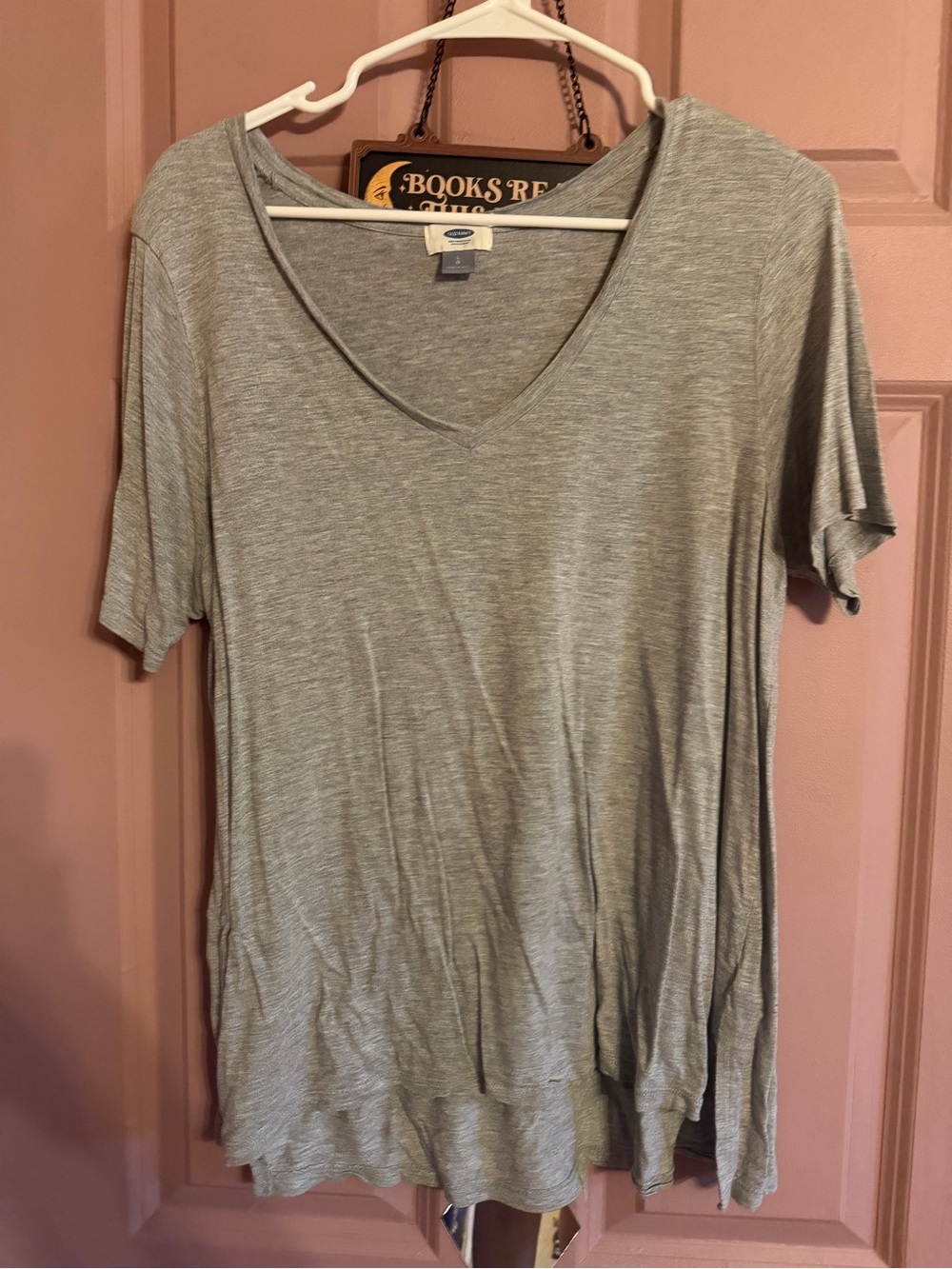 Old Navy Heather Gray V-Neck Short Sleeve Tee